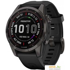 Умные часы Garmin Fenix 7S Sapphire Solar 42 мм (серый карбон/черный)