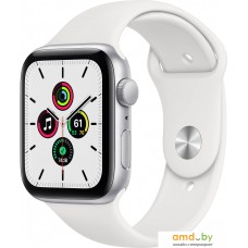 Умные часы Apple Watch SE 44 мм (алюминий серебристый/белый спортивный)