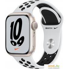 Apple Watch Nike Series 7 41 мм (сияющая звезда/чистая платина,черный)