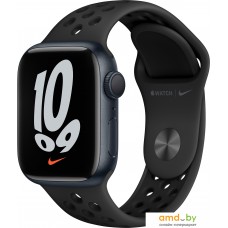 Умные часы Apple Watch Nike Series 7 41 мм (темная ночь/черный спортивный)