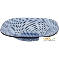 Тарелка глубокая Zibo Shelley Blue Dots S354108R/B