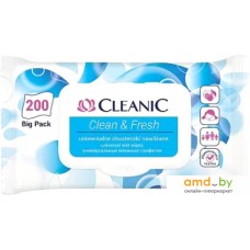 Влажные салфетки Cleanic Clean&Fresh универсальные для рук и тела с клапаном (200 шт)