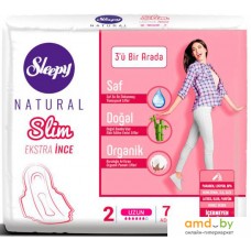 Прокладки гигиенические Sleepy Natural Slim Extra Thin 3 в 1 Long Супертонкие (7 шт)