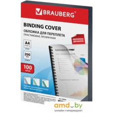 Пластиковая обложка для переплета BRAUBERG A4 200 мкм 100 шт 530829 (прозрачный)