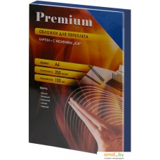 Картонная обложка для переплета Office-Kit LBA400250 A4 250 г/м2 100 шт (лен, синий)