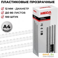 Пластиковая пружина для переплета ProMega Office A4 12 мм 100 шт 255090 (прозрачный)