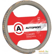 Оплетка на руль Autoprofi AP-810 D.GY/GY,BE (M) (серый/бежевый)