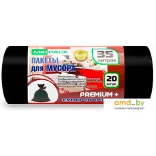 Пакеты для мусора Mirpack Premium+ 20 мкм 35 л (20 шт)