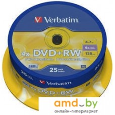 DVD+RW диск Verbatim 4.7Gb 4x 43489 (25 шт.)