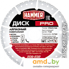 Отрезной диск алмазный  Hammer Pro 206-232