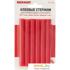 Клеевые стержни Rexant 09-1229 (6 шт, красный)