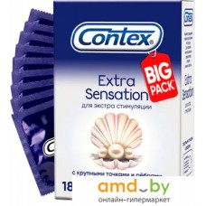 Рельефные презервативы Contex №18 Extra Sensation с крупными точками и ребрами (18 шт)