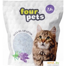 Наполнитель для туалета Four Pets силикагелевый с лавандой 7.6 л