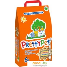 Наполнитель для туалета PrettyPet с морковными чипсами для грызунов и птиц (6 л)