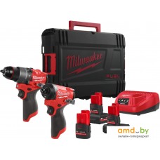 Milwaukee M12 FPP2A2-5253XEU 4933492513 (шуруповерт, винтоверт, 2 АКБ, кейс)