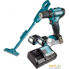 Makita CLX226X1 (шуруповерт, пылесос, 2 АКБ)