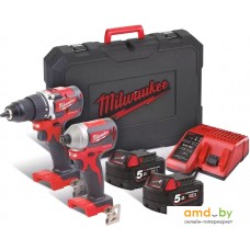 Milwaukee M18 CBLPP2B-502C 4933464718 (шуруповерт, винтоверт, 2 АКБ, кейс)