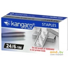 Скобы канцелярские Kangaro 24/6 5000 шт (металлик)