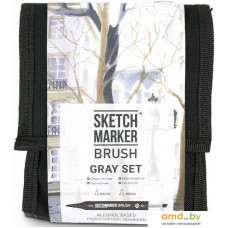 Маркер художественный Sketchmarker Brush Gray Set SMB-12GRAY (12 шт)