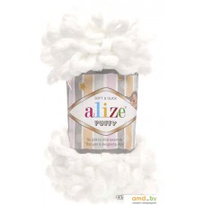 Пряжа для вязания Alize Puffy 55 (9.2 м, белый)