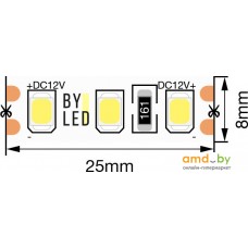 Светодиодная лента Byled BLS2835-120-12-9.6-NW