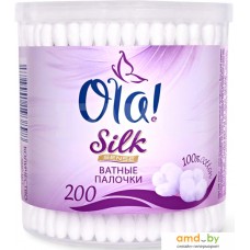 Ватные палочки Ola! Silk Sense в круглой банке (200 шт)