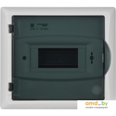 Бокс пластиковый Elektro-Plast Eco Box 1x6M, N/PE 2x 2x16+3x10mm2, дымчатая пласт. дверь, белый RAL9003, 240x270x106mm, IP40