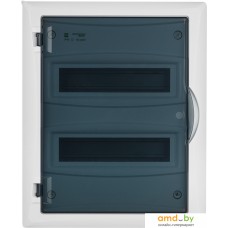 Бокс пластиковый Elektro-Plast Eco Box 2x12M, N/PE 3x 2x16+7x10mm2, дымчатая пласт. дверь, белый RAL9003, 430x350x95mm, IP40