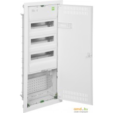 Бокс пластиковый Elektro-Plast MSF TWIN RP комбинированный, 3*12M+1xМП перф., N/PE-шинки, 1xSCHUKO, мет. дверь, белый RAL9016, 358x853x94mm, IP30