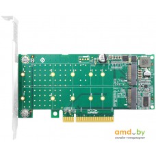 Адаптер для подключения M.2 накопителей Linkreal LRNV95N8 PCIe x8 to 2-Port M.2 NVMe Adapter