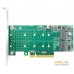 Адаптер для подключения M.2 накопителей Linkreal LRNV95N8 PCIe x8 to 2-Port M.2 NVMe Adapter. Фото №1