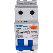 Дифференциальный автомат Chint NB1L 1P+N C25 30mA AC 10KA (36mm) (R)