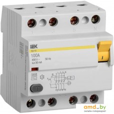 Устройство защитного отключения IEK ВД1-63 100А 30мА тип AC 4п MDV10-4-100-030