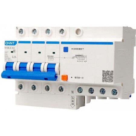 

Дифференциальный автомат Chint NXBLE-63 4P C40 30мА AC 6кА (R) 982161, NXBLE-63 4P C40 30мА AC 6кА (R) 982161