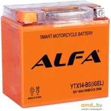 Мотоциклетный аккумулятор ALFA YTX14-BS iGel (14 А·ч)