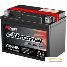 Мотоциклетный аккумулятор RDrive eXtremal Silver YTX4L-BS (3.5 А·ч)