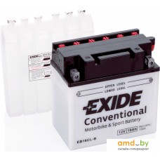 Мотоциклетный аккумулятор Exide EB16CL-B (19 А·ч)