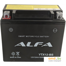 Мотоциклетный аккумулятор ALFA YTX12-BS (12 А·ч)