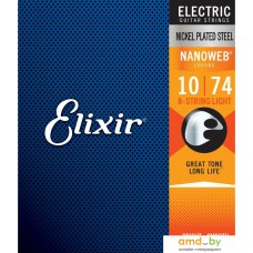 Струны для гитары Elixir Strings 12062 10-74 8-String