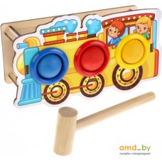 Молоточек WoodLand Toys Паровоз 3 отверстия 115208