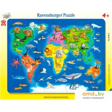 Мозаика/пазл Ravensburger Карта мира с животными