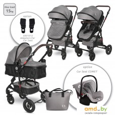 Универсальная коляска Lorelli Alba Premium Set 2023 (2 в 1, opaline grey)