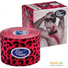 Тейп CureTape Art Leopard 5 см x 5 м 163210 (красный/черный)