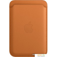 Кредитница Apple Leather Wallet MagSafe MM0Q3 (золотистая охра)