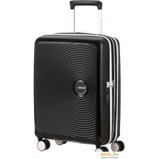 Чемодан-спиннер American Tourister Soundbox Black and White 55 см