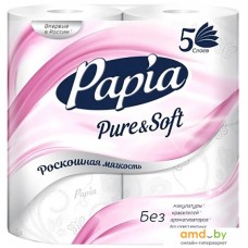 Туалетная бумага Papia Pure&Soft (5 слоев, 4 рулона)