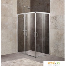 Душевой уголок BelBagno UNIQUE-AH-2-100/115-75/90-P-Cr (рифленое стекло)