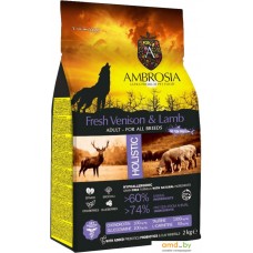 Сухой корм для собак Ambrosia Adult All Breeds Fresh Venison & Lamb (для всех пород с олениной и ягненком) 2 кг