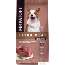 Сухой корм для собак Мираторг Extra Meat с говядиной Black Angus для средних пород 10 кг