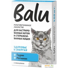 Лакомство для кошек Balu Здоровье и энергия для кастрированных котов и стерилизованных кошек 50 г (100 таблеток)